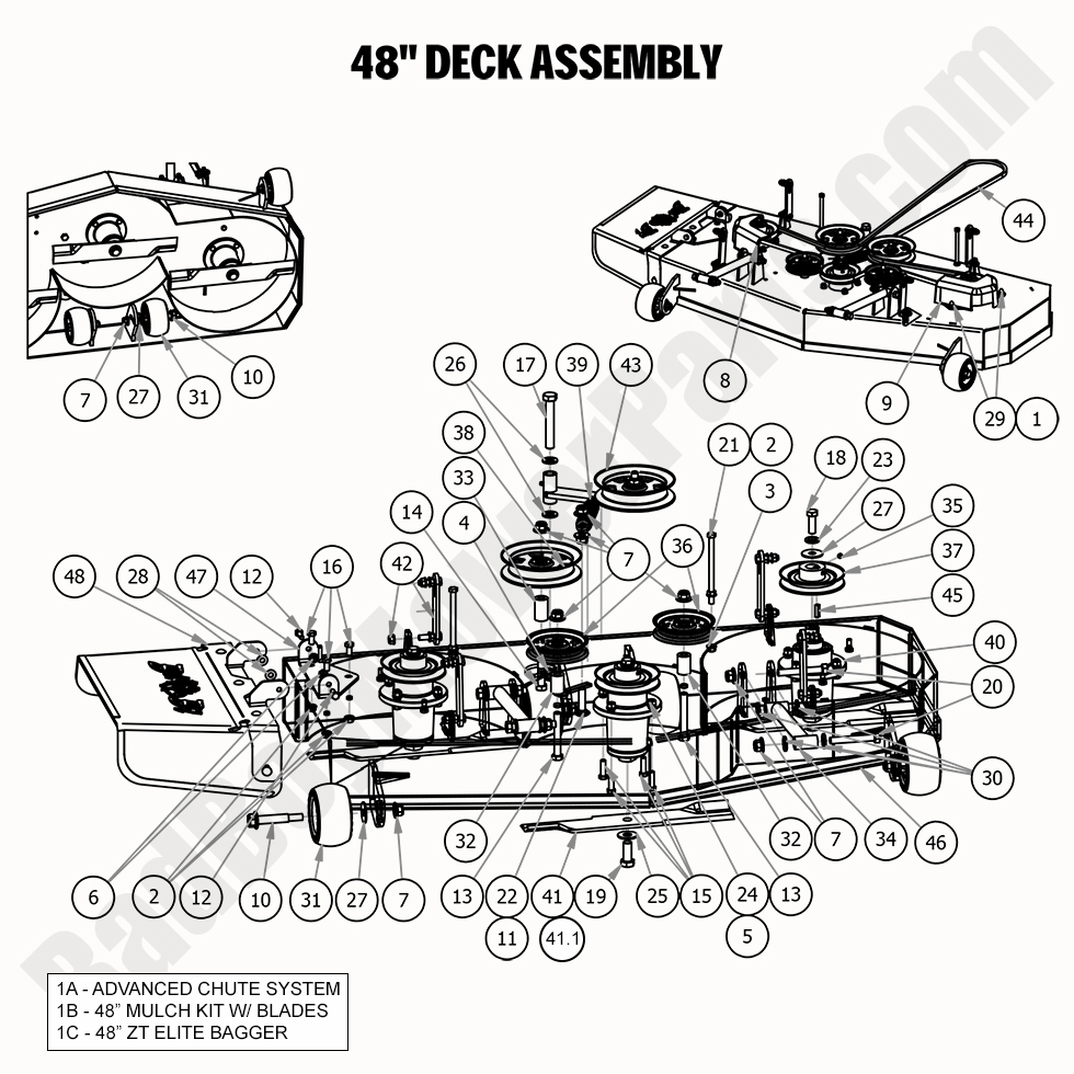 2327 - Bad Boy Mower Parts Lookup > 2020 > ZT Elite > 48\" Deck Assembly